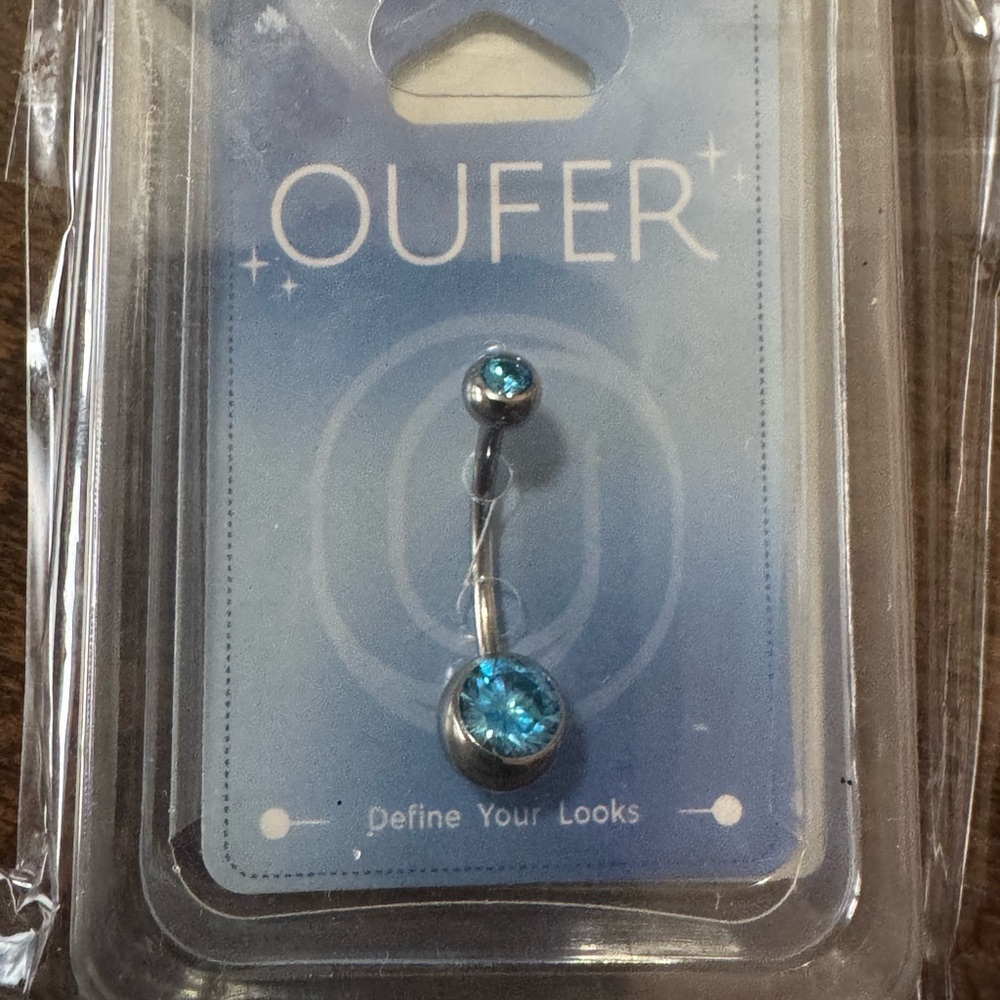 Oufer Blue Belly Button Ring